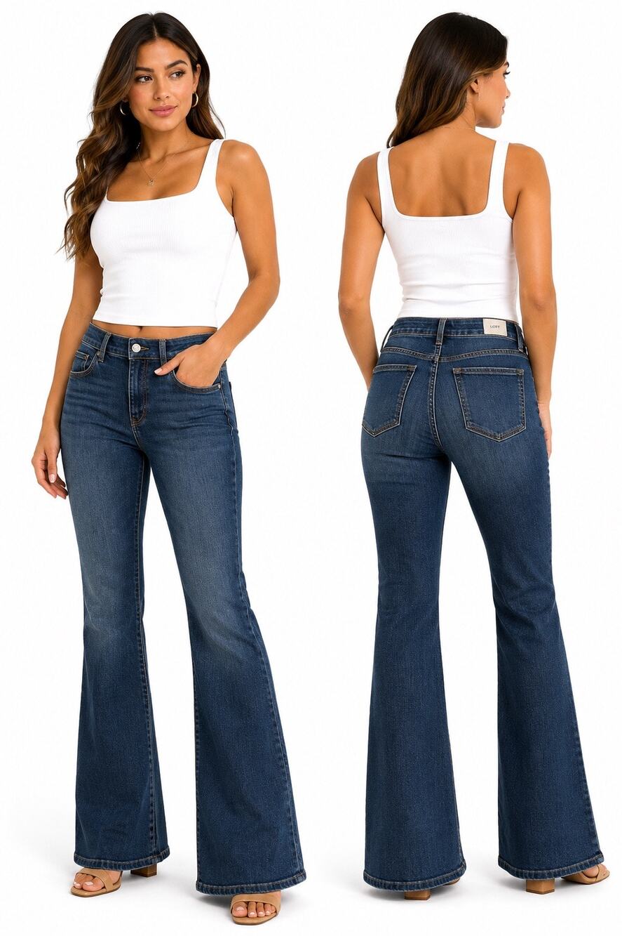 LOFT Modern Boot Jeans Womens 31/12 Blue Wash Bootcut Flare Denim